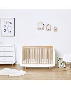 SnuzKot Skandi Set 2u1 - Krevetić + komoda za prematanje - White/Natural